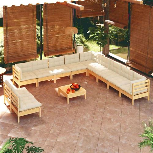 Non Communiqué Bois Salon De Jardin Modulable Vidaxl 12 Personnes 12 Pieces