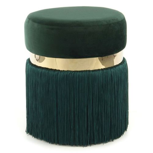 Non Communiqué Vert Pouf Rond Bicolore "Rebecca" 45Cm & Or