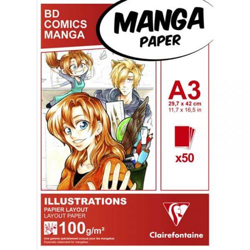 Bloc dessin - Manga illustration - 50 feuilles A3 - 100 g