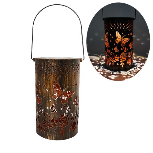 Lampe solaire exterieur FONGWAN Lanterne suspendue imperméable à papillon pour les décorations de jardin et de cour