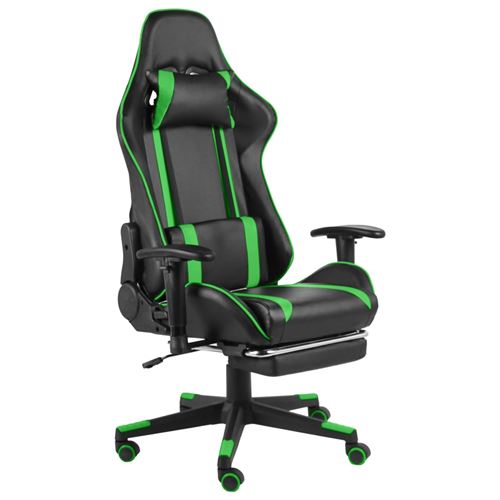 Vidaxl chaise de jeu pivotante avec repose-pied vert pvc