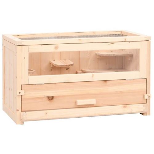 Meilleurs prix pour vidaXL Hamsterkooi 60x30x35 cm massief vurenhout172377