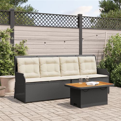 Non Communiqué Noir Vidaxl Salon De Jardin 3 Pcs Avec Coussins Résine Tressée