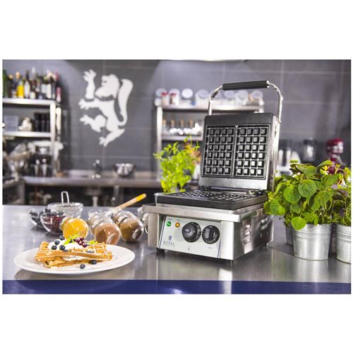 Gaufrier professionnel - 2 x 1400 W - 50 - 250 °C - Minuterie : 0 - 5 min -  Royal Catering