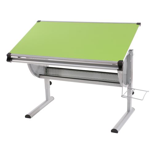 Bureau enfant Oxford, plateau inclinable, hauteur r?glable, vert