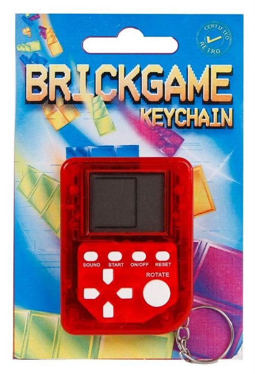 Van Manen jeu de porte-clés Mini Brickgame junior 12 cm rouge