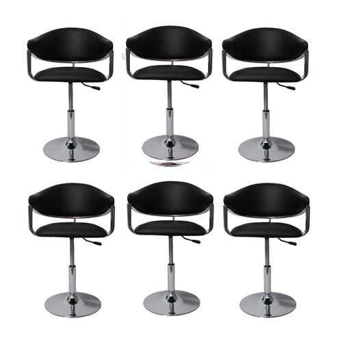 6 chaises de séjour Dema, chaises de salle à manger noir