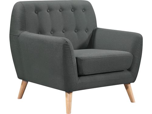 fauteuil tissu cody - 90 x 77 x 84 cm - gris