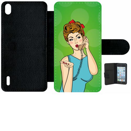 Etui À Rabat Huawei Ascend P7 Pin Up Fond Vert