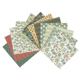 Draeger la carterie Lot de 6 papiers imprimés SAFARI Multicolore