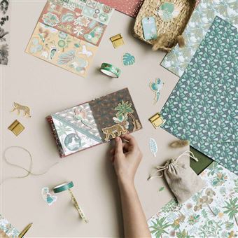 Draeger la carterie Lot de 6 papiers imprimés SAFARI Multicolore