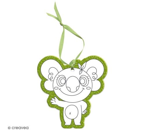 Étiquette en carton à décorer - Koala - 11 cm
