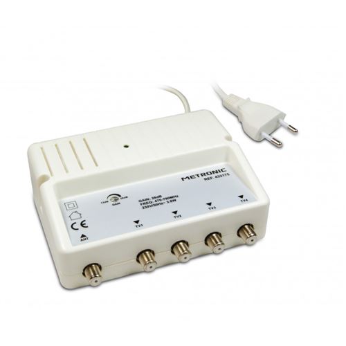 Amplificateur répartiteur antenne TV METRONIC 432175 blindé