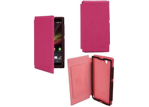 Etui à rabat latéral rose Sony Xperia Z