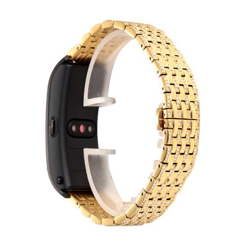 Bracelet en métal remplacement de la décoration de diamant or pour votre Huawei TalkBand B5