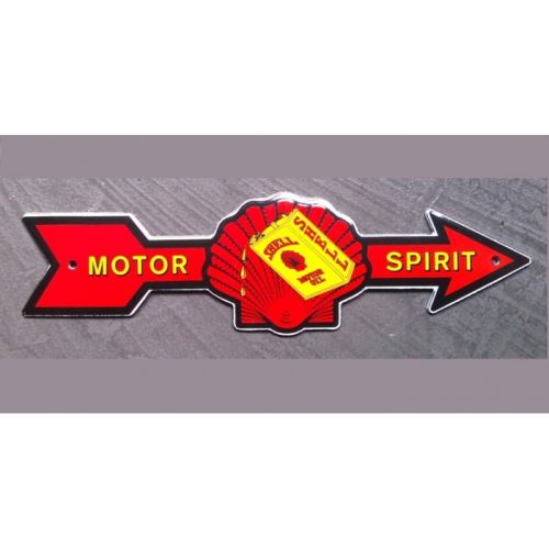 mini plaque emaillée shell fleche rouge motor oil tole email