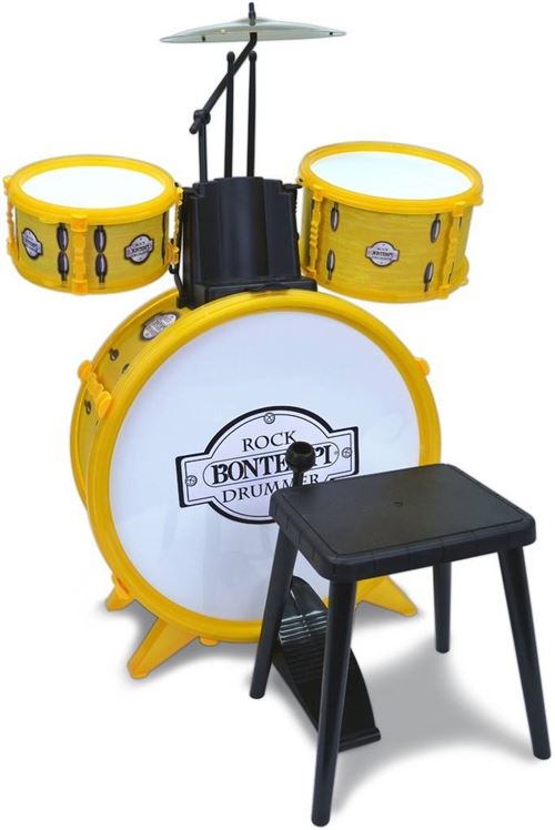 Bontempi kit de batterie RockDrummer 4 pièces jaune