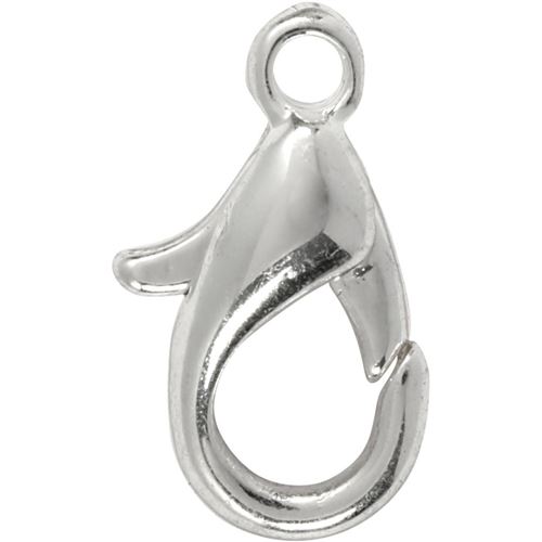 Fermoirs mousqueton 10 mm - Argenté - 100 pcs