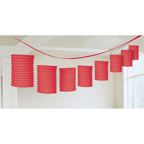 guirlande lampions rouge 365 cm