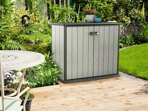 Armoire De Jardin Basse En Resine Brossium 1000 L Keter