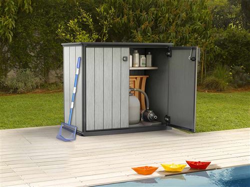 Armoire De Jardin Basse En Resine Brossium 1000 L Keter