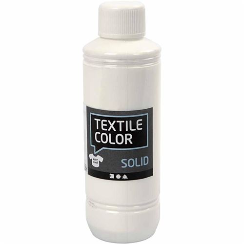 Creotime peinture textile Solide 250 ml blanc de couverture