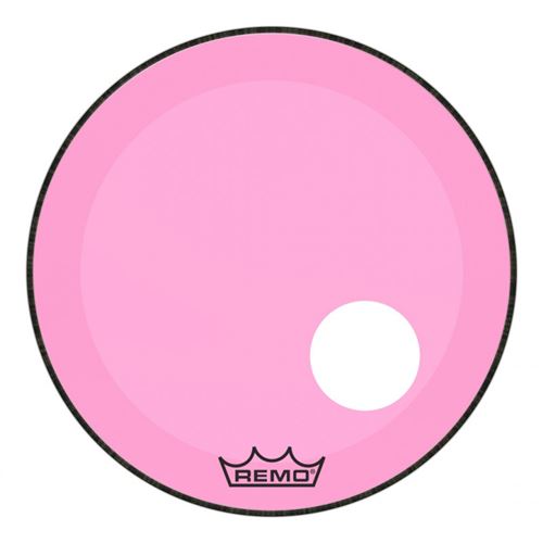 Remo P3-1322-CT-PKOH - Peau de frappe Powerstroke 3 Colortone pour grosse caisse, rose, 22, avec trou décentré de 5