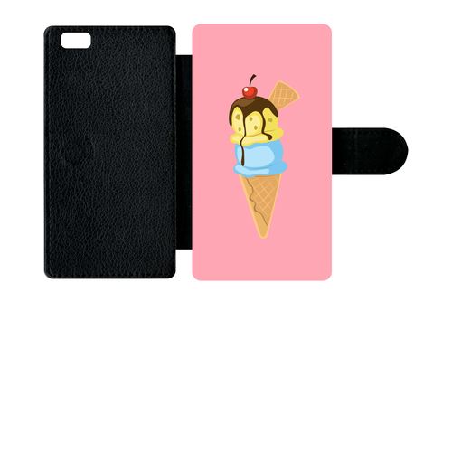 Etui À Rabat Huawei P8 Lite Glace Cornet Rose