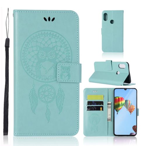Etui en PU support de capteur de rêves de hibou cyan pour votre Huawei P30 Lite/Nova 4e