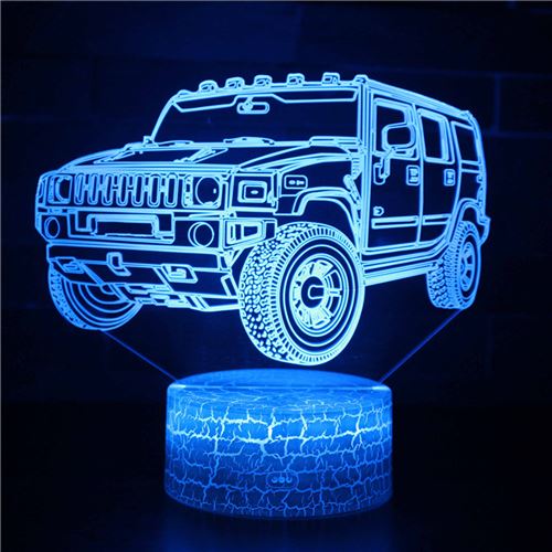 Stack Lampe 3D Tactile Veilleuses Enfant 7 Couleurs Avec Telecommande - Voiture #104 - Image 1