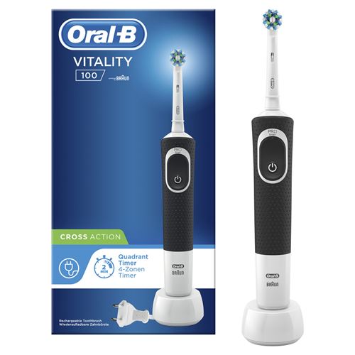 Brosse à dents électrique Oral-B Vitality 100 Cross Action Noir et Blanc
