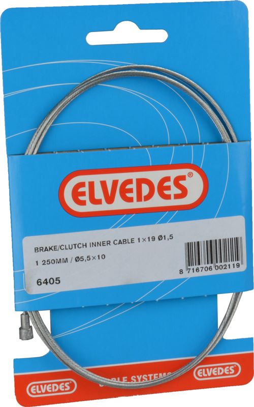 Elvedes Câble de frein à l'intérieur 6405 universel 1250 x 1,5 mm argent