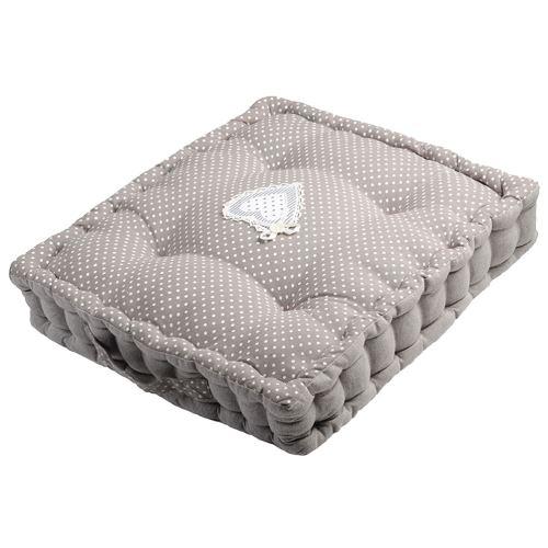 Epais coussin de sol en coton beige 45 cm - Vérone