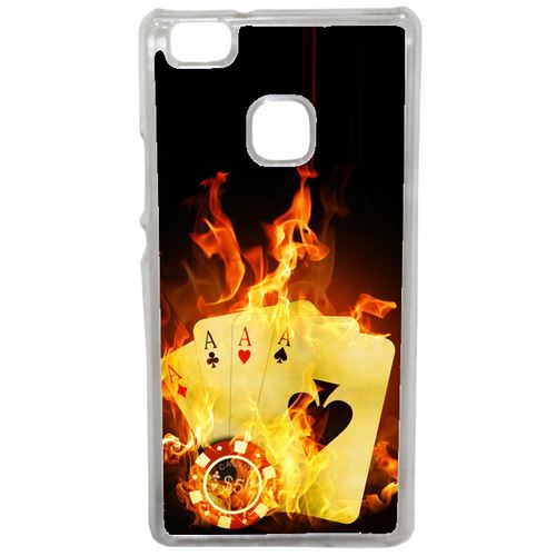 Coque Poker Feu Compatible Huawei Mate 9 Lite Transparent