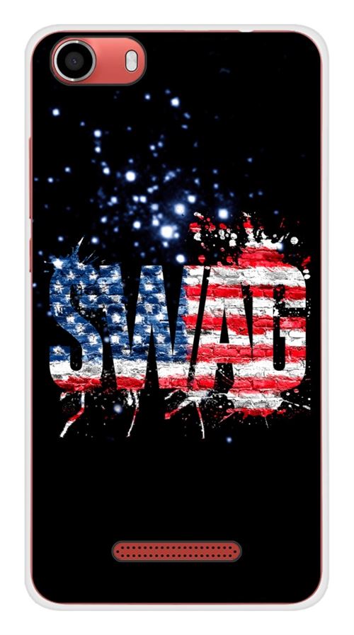 Coque en silicone imprimée compatible Wiko Lenny 2 Swag usa