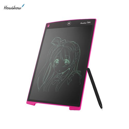 12 pouces Tablette d'écriture LCD Tablette Graphique Dessin portables Pad d'enfant avec le Stylo d'écriture Rose