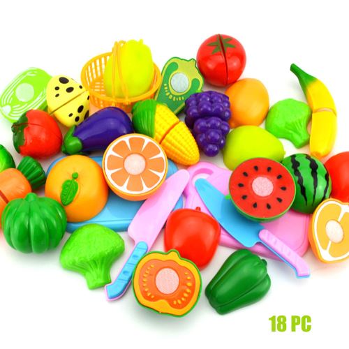 24 Pcs Fruits et Légumes Jouets à Couper, Dinette Cuisine Enfant