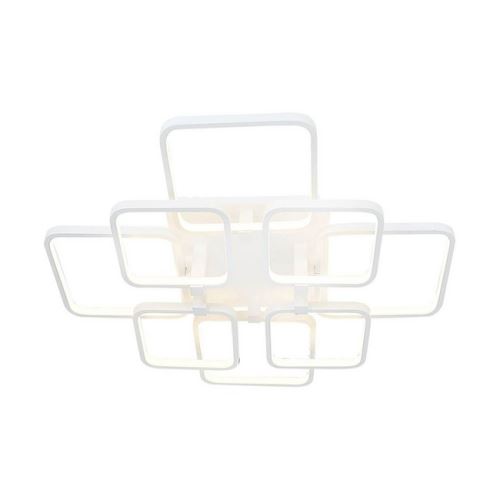 HOMEMANIA Lampe de Plafond Plaza Plafonnier - Carrée - Murale - Blanc en Métal, 66 x 66 x 12 cm, 1 x LED, 152W, 15960LM, 4200K Lumière Blanc Naturel