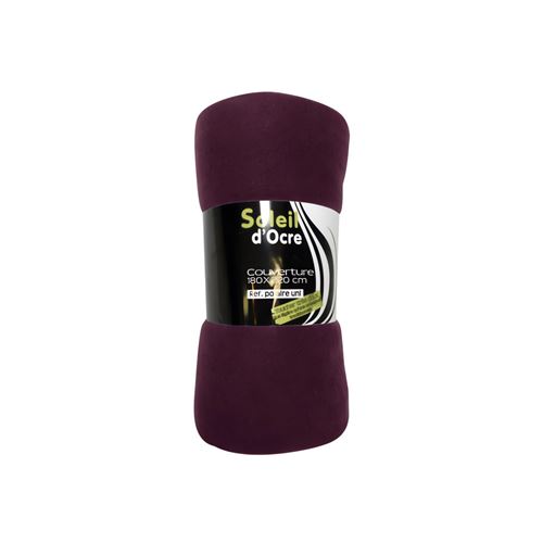 Couverture polaire unie - 180 x 220 cm - Violet