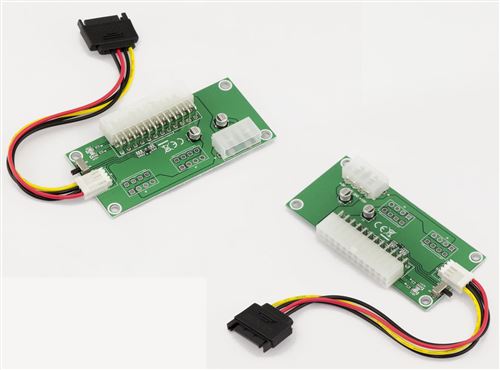 Doubleur de signal ATX par Plaque Sata Pour utiliser deux alimentations ATX