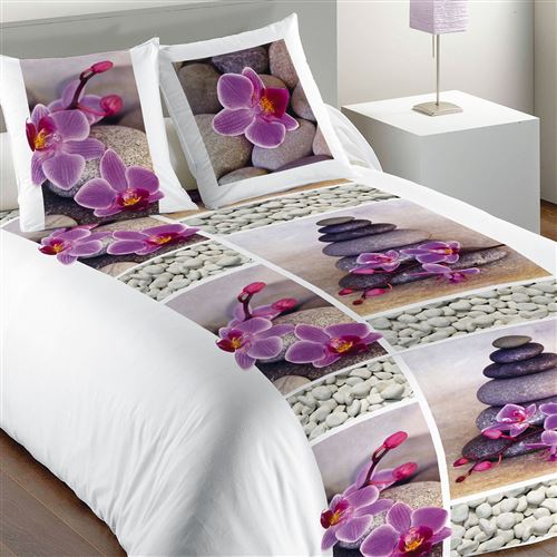 Parure de Lit Zen Flower avec housse de couette et taie(s) d'oreiller multicolore 140 x 200 cm Les Ateliers du Linge