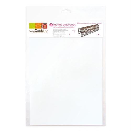 2 feuilles plastique semi-rigides pour chocolat - ScrapCooking