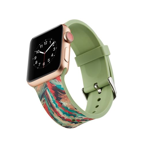 Bracelet en TPU Impression de motifs doux motif géométrique coloré pour votre Apple Watch Series 4 44mm/Series 3/2/1 42mm