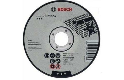 Boite De 10 Disques Bosch Ø125 X 22.23 X 1.6 Standard Inox - 2608619050