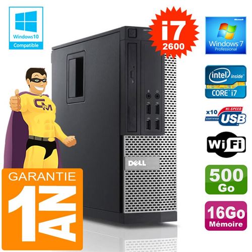 Pc dell 990 sff core i7-2600 ram 16go disque 500 go wifi w7