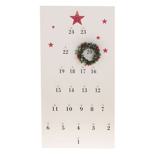 Féérie Lights & Christmas - Calendrier de l'Avent Pancarte - H. 51 cm - Blanc - Comptoir de Noël