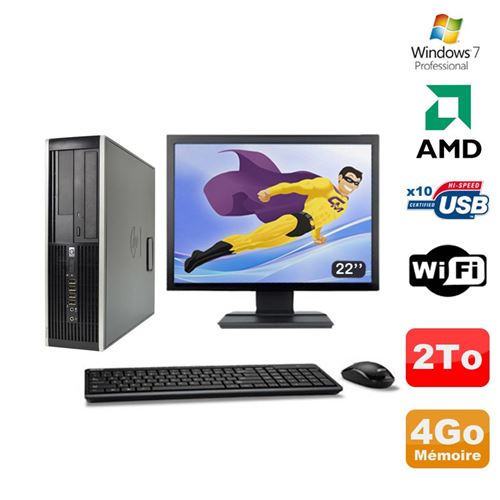 Pc hp compaq 6005 pro sff amd 3ghz 4go 2to graveur wifi win 7 pro 22' État correct - Hewlett-Packard reconditionné disponible sur Fnac