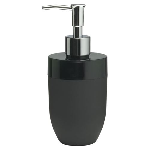 Sealskin Distributeur de savon Bloom ABS Accessoire de Salle de Bains, Plastique, Noir , 7.7 x 8.7 x 17.9 cm