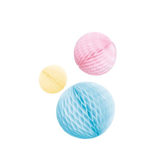 Amscan décoration de fête Honeycombs pastel 14/18/22 cm 3 pièces