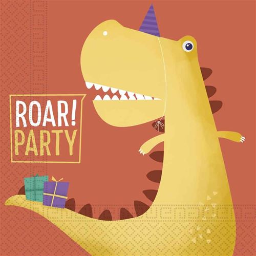 Procos serviettes dinosaur roarde table 33 x 33 cm 20 pièces